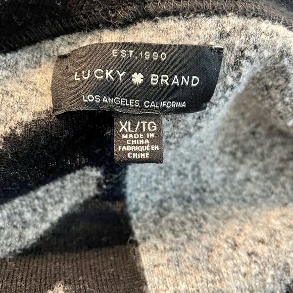 Lucky Brand Fuzzy Aztec Geometric Knit Open Drapey Cardigan - Size XL - Picture 11 of 13